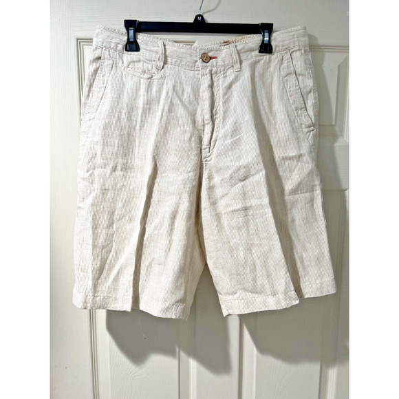 Tommy Bahama Other - Tommy Bahama Harbor Herringbone Short Stone Khaki Size 34 Stretch A004035